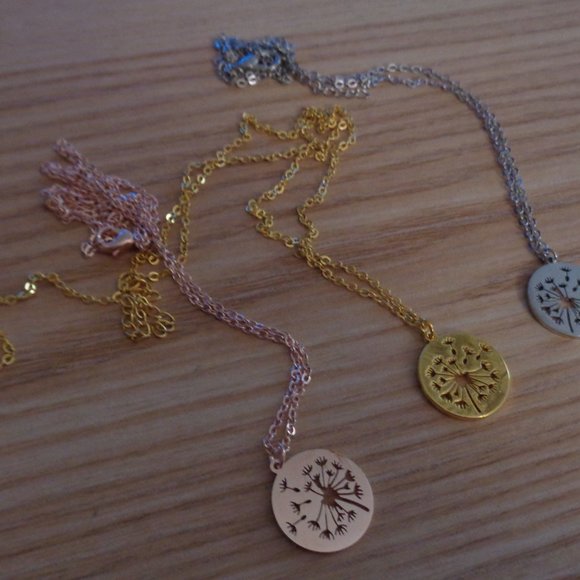 Dandelion Stainless Steel Necklace Gold Silver RG - Picture 8 of 8